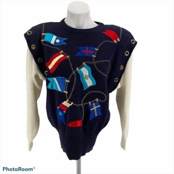 Bonnie Boerer Rare Vintage Nautical Yacht Sweater Size S NEW - Picture 8 of 12